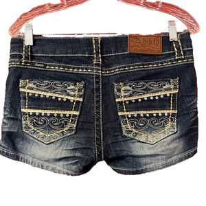 Adiktd Jean Embellished Studded Denim Western Shorts 4/W28